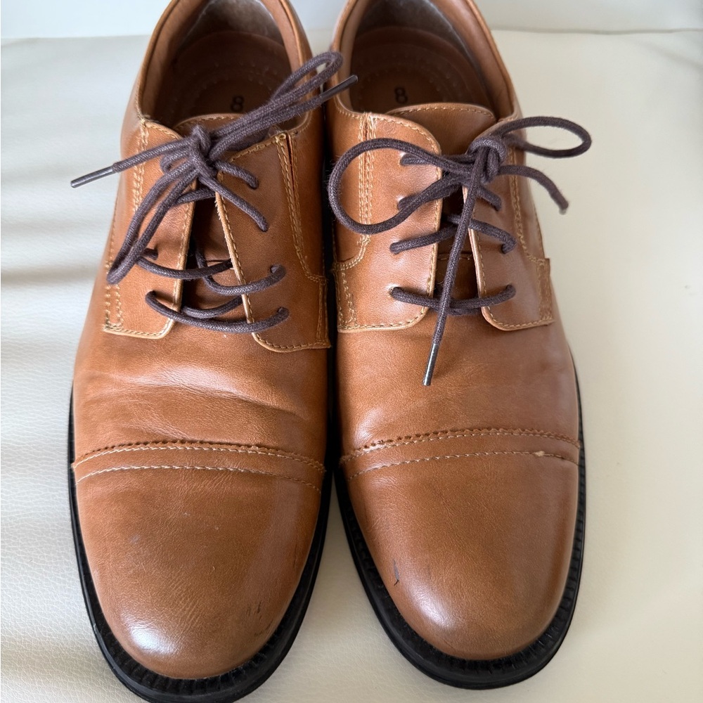 Men's Tan Leather Dress Shoes size 8
